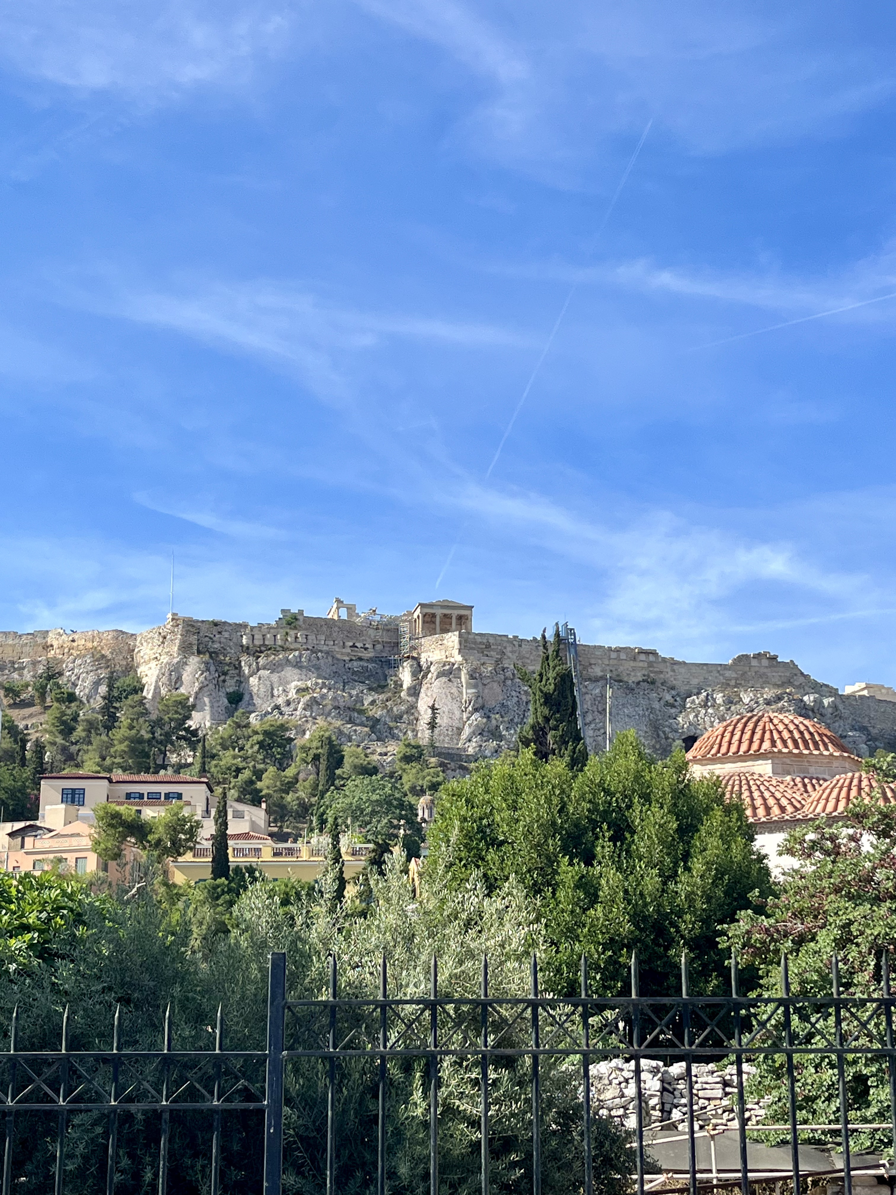 View of the Acropolis ruins in Athens