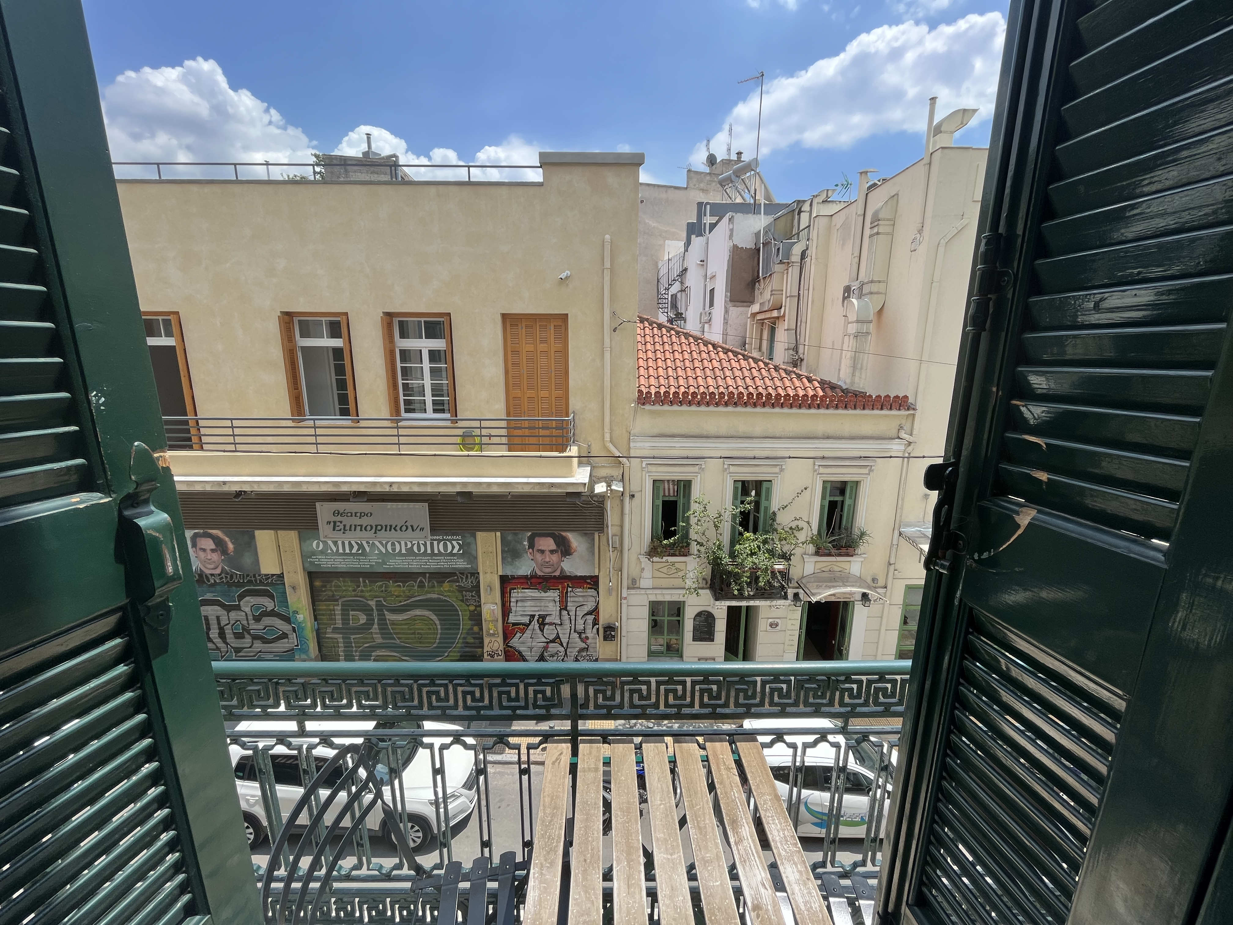 Balcony view from our Athens hotel