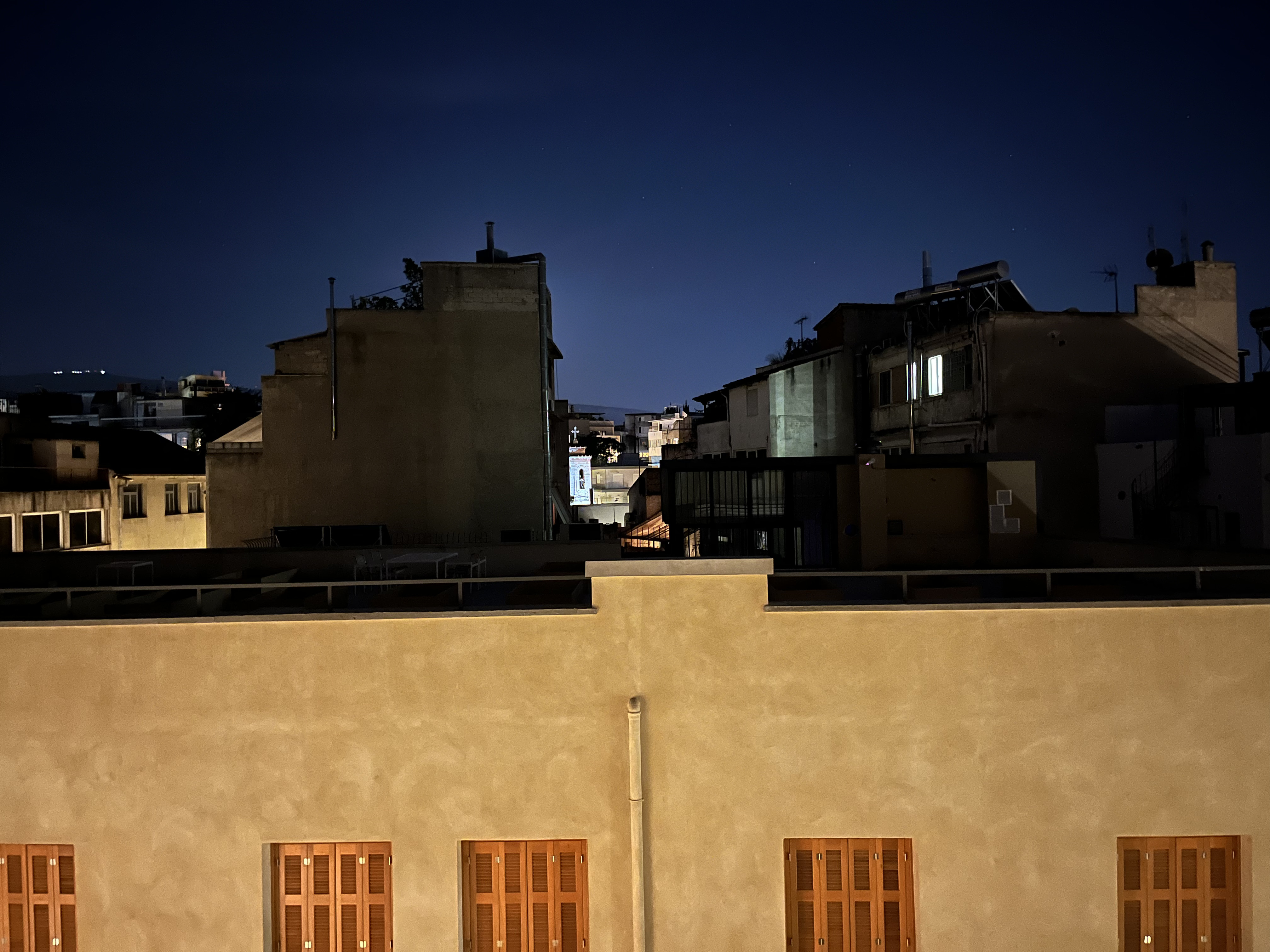 Rooftop view from our Athens hotel