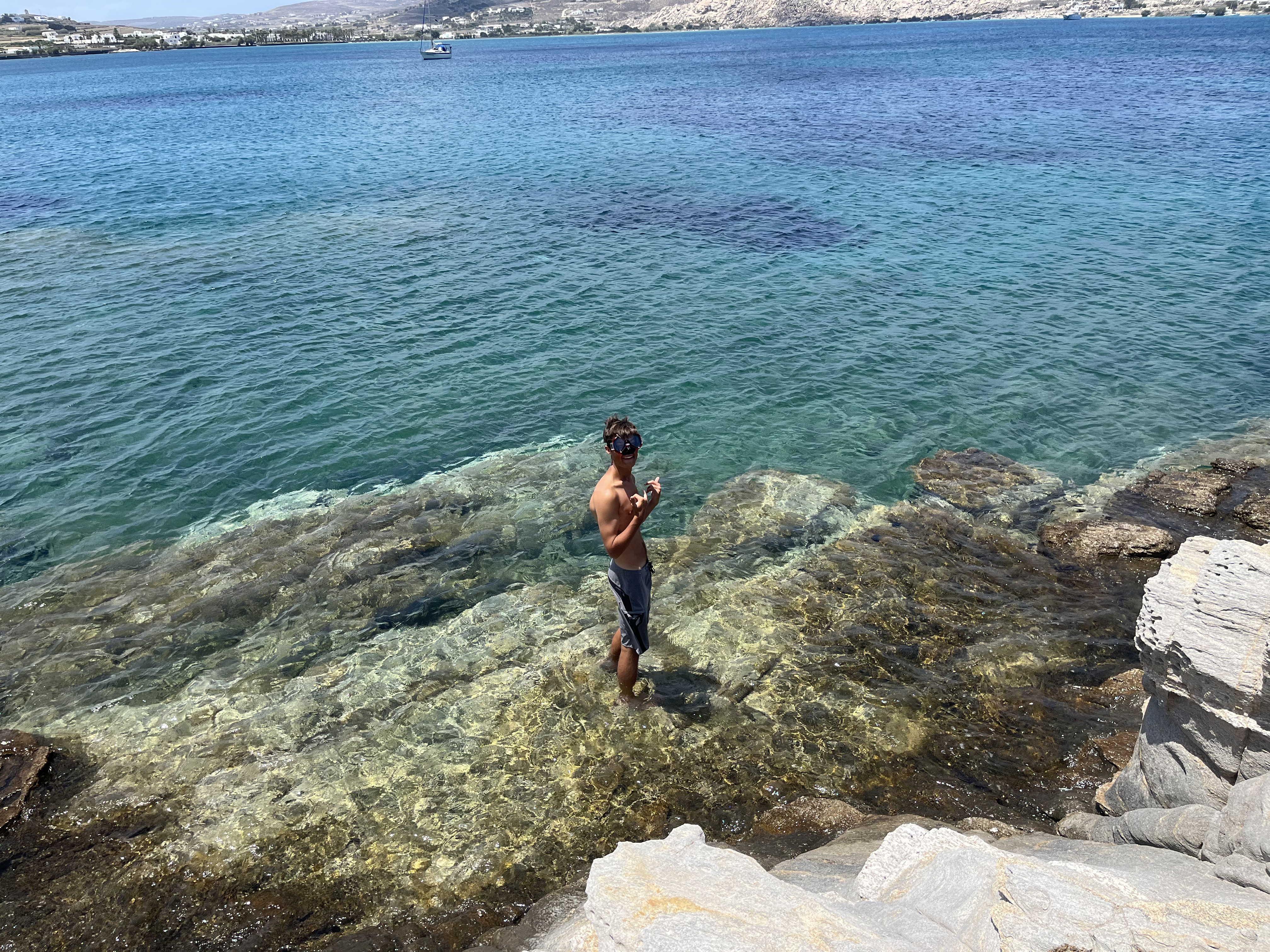 Snorkeling in the clear waters of Greece