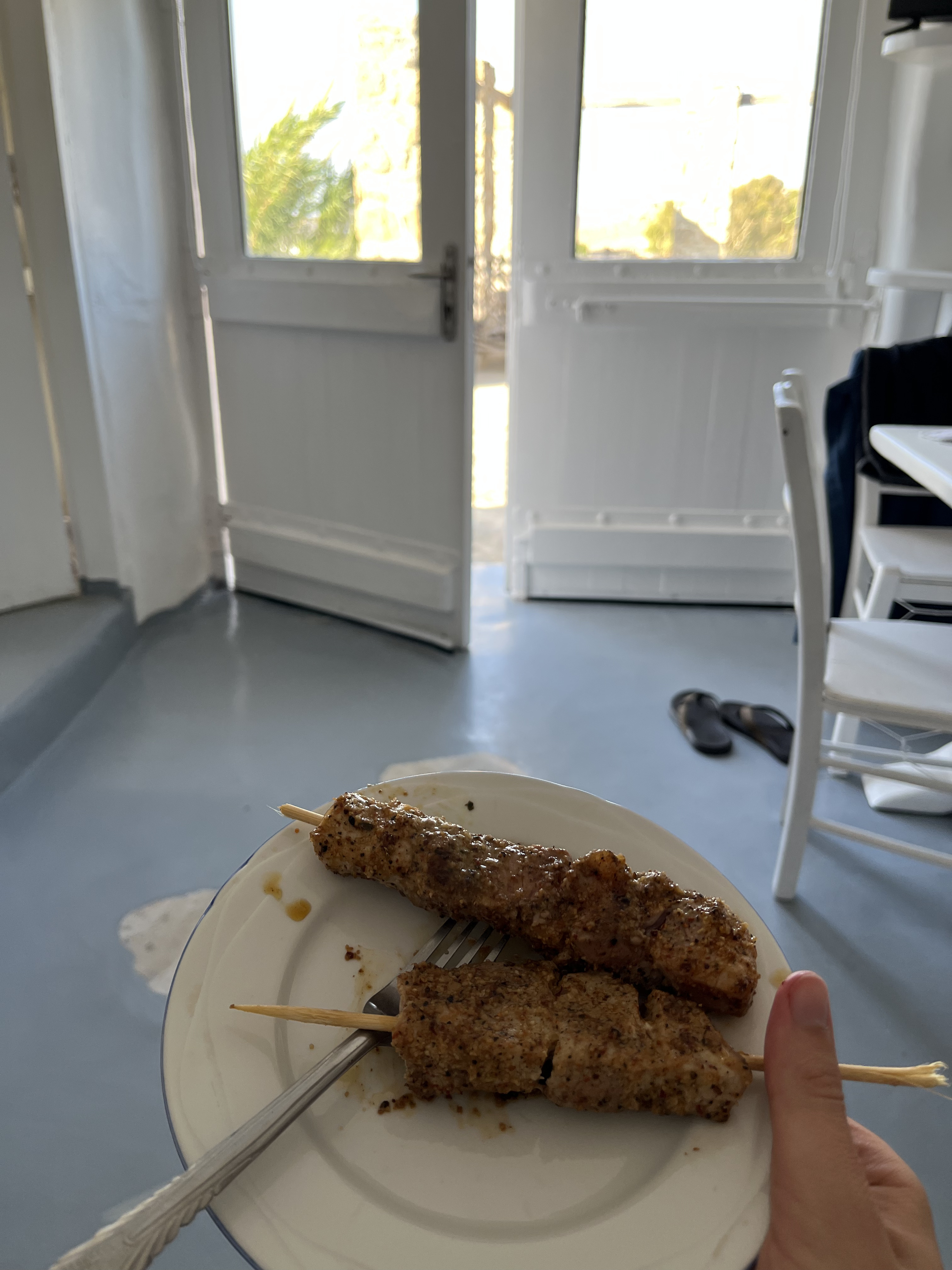 Greek meal of gyros or kebabs