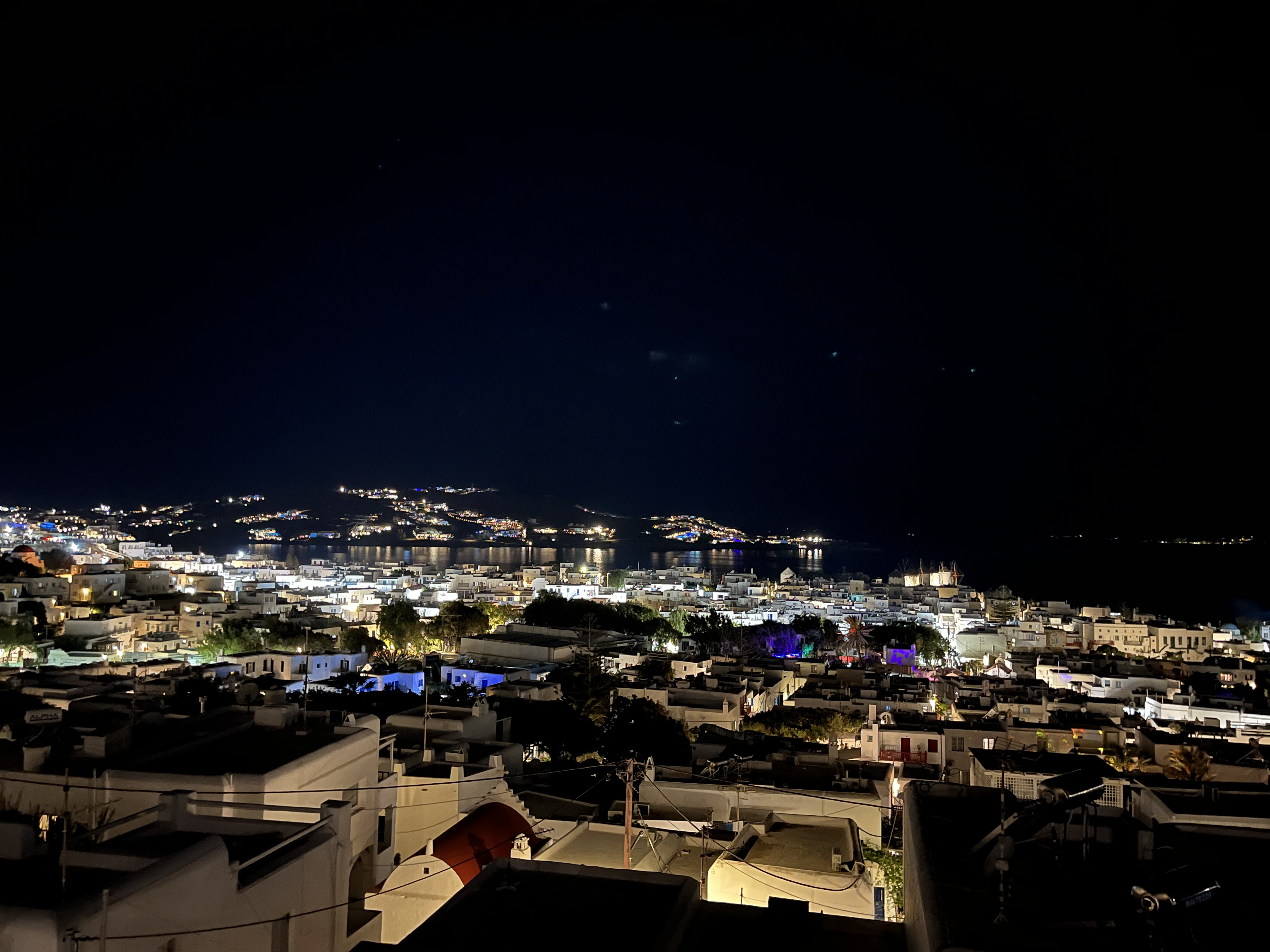 Mykonos at night