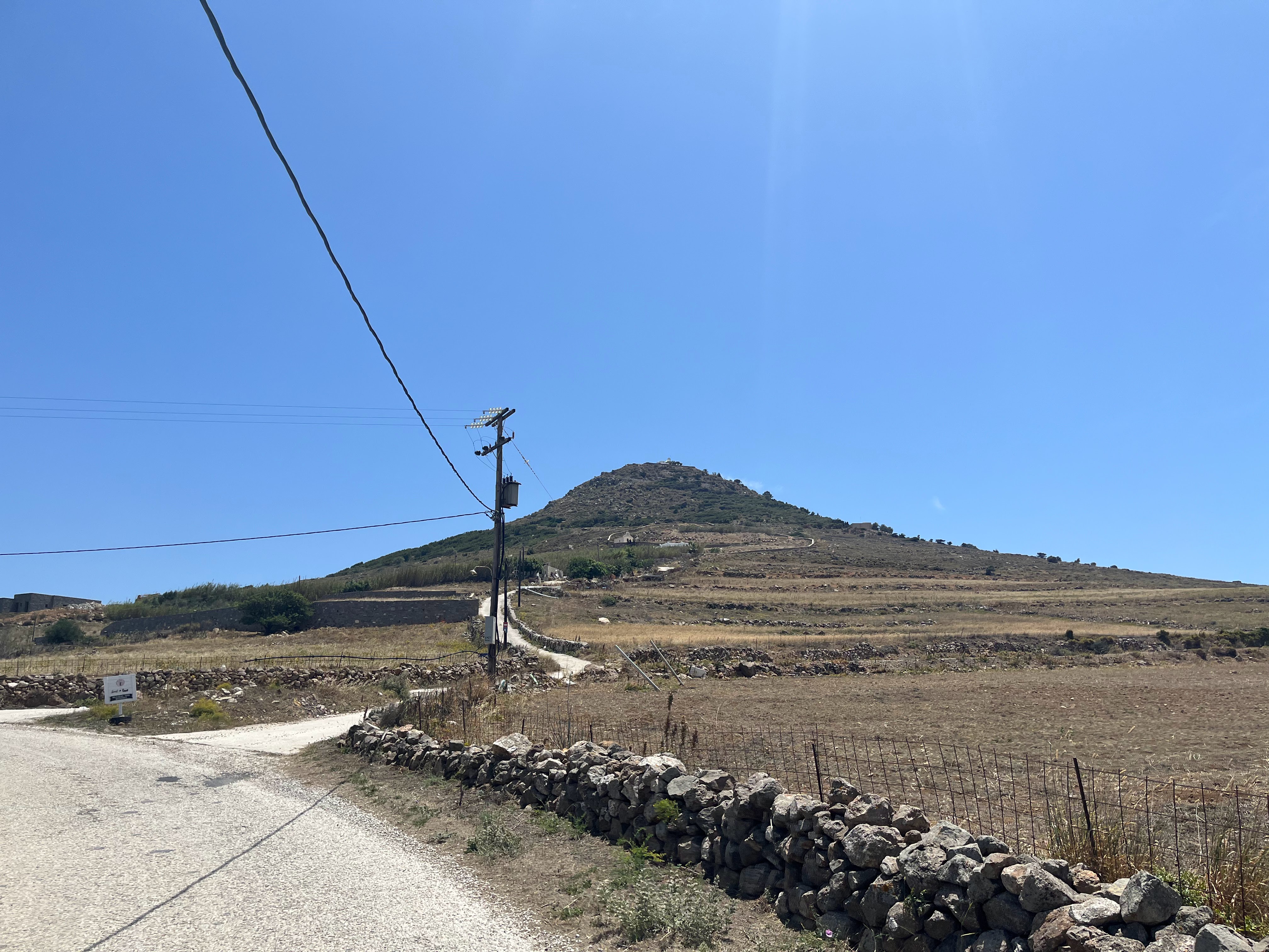 Hiking a hill on Paros