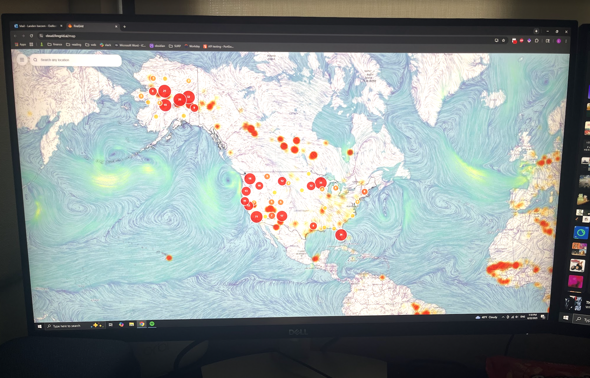 FireGrid interactive wildfire risk map UI