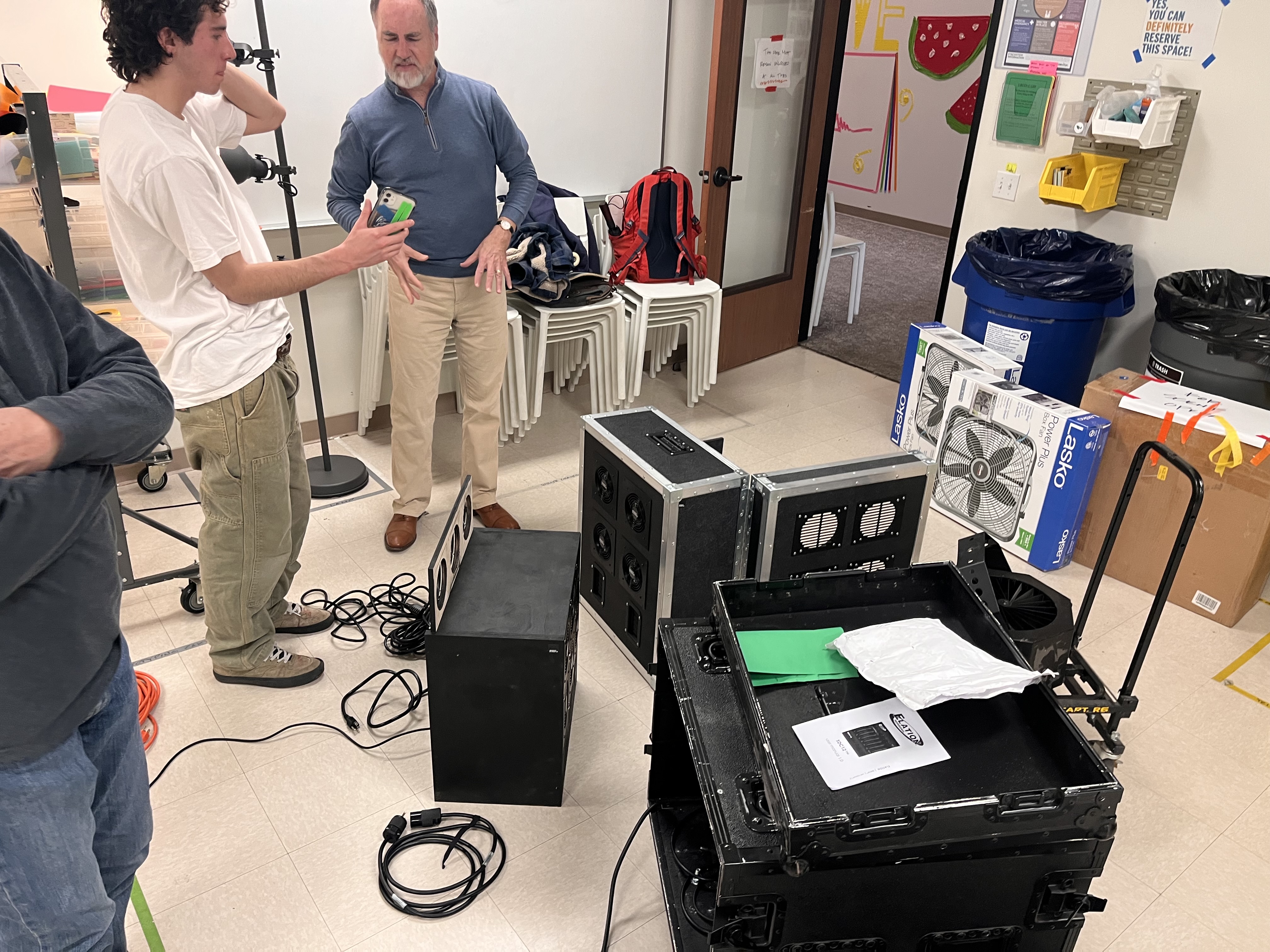 DMX controllers and scent diffusers equipment rack